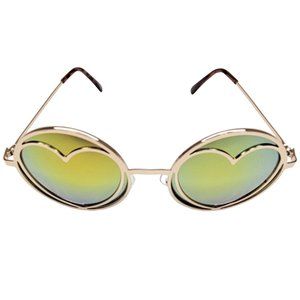 Heart Shaped Retro Hippie Glasses with Round Frame
